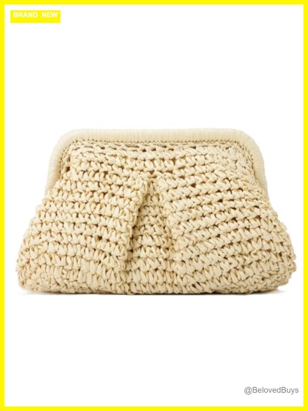 Handwoven Straw Clutch Pouch Crossbody Bag Summer Beach Bag